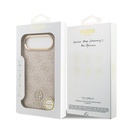 Apple iPhone 17 Air Uyumlu Kılıf Guess Orjinal Lisanslı M-safe Şarj Özellikli Gold Metal Kamera Çerçeveli Taşlı 4G Logolu Kapak - 21