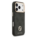 Apple iPhone 17 Pro Uyumlu Kılıf Guess Orjinal Lisanslı M-safe Şarj Özellikli Gold Metal Kamera Çerçeveli Taşlı 4G Logolu Kapak - 3