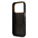 Apple iPhone 17 Pro Uyumlu Kılıf Guess Orjinal Lisanslı M-safe Şarj Özellikli Gold Metal Kamera Çerçeveli Taşlı 4G Logolu Kapak - 6