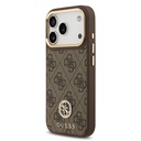 Apple iPhone 17 Pro Uyumlu Kılıf Guess Orjinal Lisanslı M-safe Şarj Özellikli Gold Metal Kamera Çerçeveli Taşlı 4G Logolu Kapak - 7