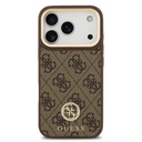 Apple iPhone 17 Pro Uyumlu Kılıf Guess Orjinal Lisanslı M-safe Şarj Özellikli Gold Metal Kamera Çerçeveli Taşlı 4G Logolu Kapak - 8
