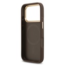 Apple iPhone 17 Pro Uyumlu Kılıf Guess Orjinal Lisanslı M-safe Şarj Özellikli Gold Metal Kamera Çerçeveli Taşlı 4G Logolu Kapak - 12