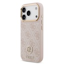 Apple iPhone 17 Pro Uyumlu Kılıf Guess Orjinal Lisanslı M-safe Şarj Özellikli Gold Metal Kamera Çerçeveli Taşlı 4G Logolu Kapak - 15