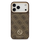 Apple iPhone 17 Pro Max Uyumlu Kılıf Guess Orjinal Lisanslı M-safe Şarj Özellikli Gold Metal Kamera Çerçeveli Taşlı 4G Logolu Kapak - 2
