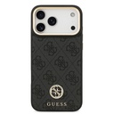 Apple iPhone 17 Pro Max Uyumlu Kılıf Guess Orjinal Lisanslı M-safe Şarj Özellikli Gold Metal Kamera Çerçeveli Taşlı 4G Logolu Kapak - 8