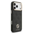 Apple iPhone 17 Pro Max Uyumlu Kılıf Guess Orjinal Lisanslı M-safe Şarj Özellikli Gold Metal Kamera Çerçeveli Taşlı 4G Logolu Kapak - 9