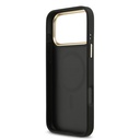 Apple iPhone 17 Pro Max Uyumlu Kılıf Guess Orjinal Lisanslı M-safe Şarj Özellikli Gold Metal Kamera Çerçeveli Taşlı 4G Logolu Kapak - 12