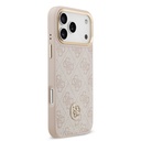 Apple iPhone 17 Pro Max Uyumlu Kılıf Guess Orjinal Lisanslı M-safe Şarj Özellikli Gold Metal Kamera Çerçeveli Taşlı 4G Logolu Kapak - 17