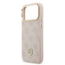 Apple iPhone 17 Pro Max Uyumlu Kılıf Guess Orjinal Lisanslı M-safe Şarj Özellikli Gold Metal Kamera Çerçeveli Taşlı 4G Logolu Kapak - 19