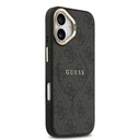 Apple iPhone 17 Uyumlu Kılıf Guess Orjinal Lisanslı M-safe Şarj Özellikli Gold Metal Kamera Çerçeveli PU Deri 4G Desenli Yazı Logolu Kapak - 2