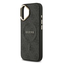 Apple iPhone 17 Uyumlu Kılıf Guess Orjinal Lisanslı M-safe Şarj Özellikli Gold Metal Kamera Çerçeveli PU Deri 4G Desenli Yazı Logolu Kapak - 4
