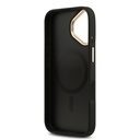 Apple iPhone 17 Uyumlu Kılıf Guess Orjinal Lisanslı M-safe Şarj Özellikli Gold Metal Kamera Çerçeveli PU Deri 4G Desenli Yazı Logolu Kapak - 5