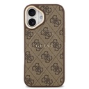 Apple iPhone 17 Uyumlu Kılıf Guess Orjinal Lisanslı M-safe Şarj Özellikli Gold Metal Kamera Çerçeveli PU Deri 4G Desenli Yazı Logolu Kapak - 8