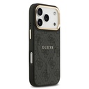 Apple iPhone 17 Pro Uyumlu Kılıf Guess Orjinal Lisanslı M-safe Şarj Özellikli Gold Metal Kamera Çerçeveli PU Deri 4G Desenli Yazı Logolu Kapak - 2