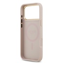 Apple iPhone 17 Pro Max Uyumlu Kılıf Guess Orjinal Lisanslı M-safe Şarj Özellikli Gold Metal Kamera Çerçeveli PU Deri 4G Desenli Yazı Logolu Kapak - 3