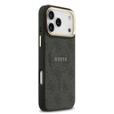 Apple iPhone 17 Pro Max Uyumlu Kılıf Guess Orjinal Lisanslı M-safe Şarj Özellikli Gold Metal Kamera Çerçeveli PU Deri 4G Desenli Yazı Logolu Kapak - 7