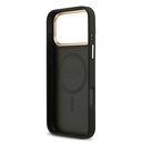 Apple iPhone 17 Pro Max Uyumlu Kılıf Guess Orjinal Lisanslı M-safe Şarj Özellikli Gold Metal Kamera Çerçeveli PU Deri 4G Desenli Yazı Logolu Kapak - 10