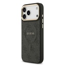 Apple iPhone 17 Pro Max Uyumlu Kılıf Guess Orjinal Lisanslı M-safe Şarj Özellikli Gold Metal Kamera Çerçeveli PU Deri 4G Desenli Yazı Logolu Kapak - 11