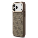 Apple iPhone 17 Pro Max Uyumlu Kılıf Guess Orjinal Lisanslı M-safe Şarj Özellikli Gold Metal Kamera Çerçeveli PU Deri 4G Desenli Yazı Logolu Kapak - 13