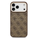 Apple iPhone 17 Pro Max Uyumlu Kılıf Guess Orjinal Lisanslı M-safe Şarj Özellikli Gold Metal Kamera Çerçeveli PU Deri 4G Desenli Yazı Logolu Kapak - 14