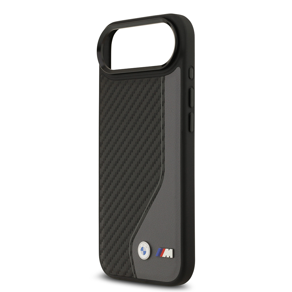 Apple iPhone 17 Air Uyumlu Kılıf BMW Orjinal Lisanslı M-safe Şarj Özellikli Metal BMW ve M Logolu PU Karbon Tasarımlı Kapak - 12