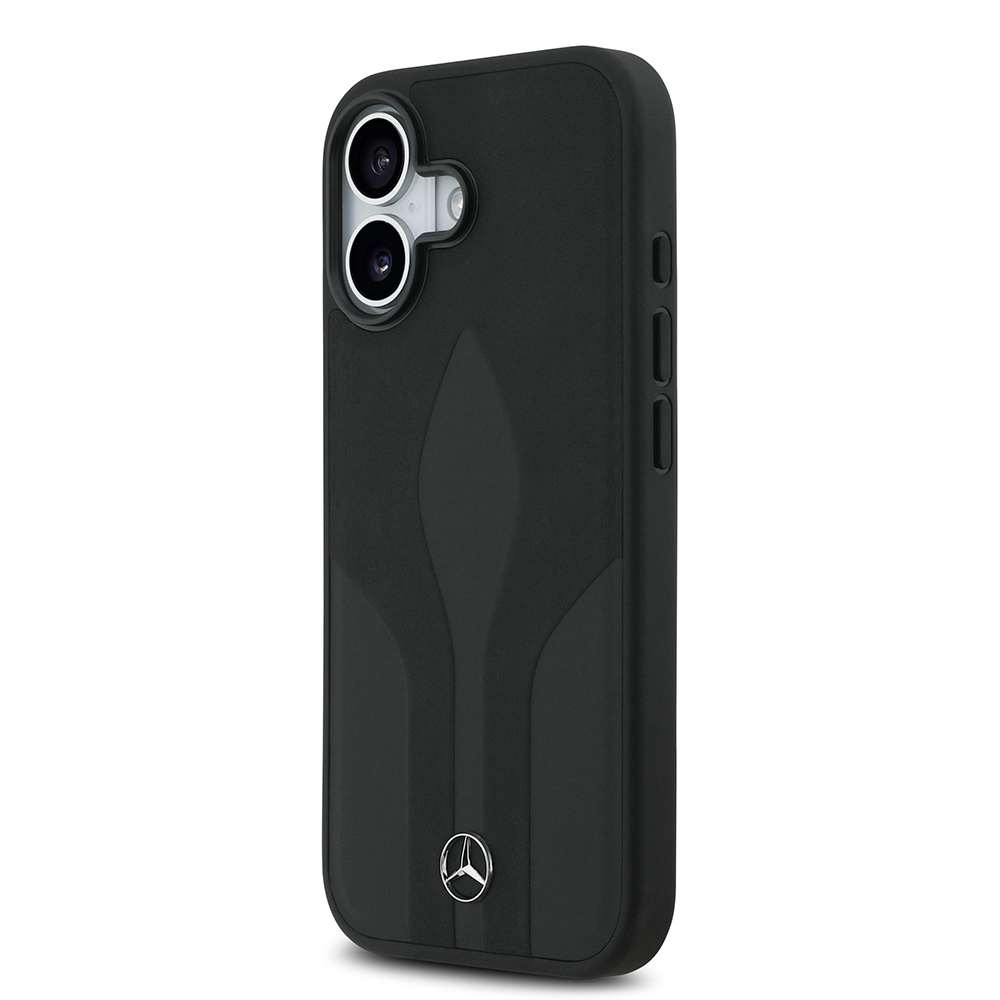 Apple iPhone 17 Uyumlu Kılıf Mercedes Benz Orjinal Lisanslı M-safe Şarj Özellikli Dokulu Desenli Deri Kapak - 1