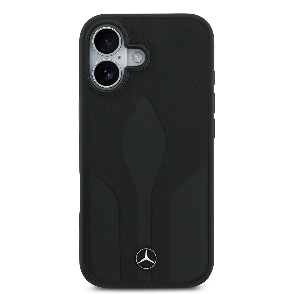 Apple iPhone 17 Uyumlu Kılıf Mercedes Benz Orjinal Lisanslı M-safe Şarj Özellikli Dokulu Desenli Deri Kapak - 2