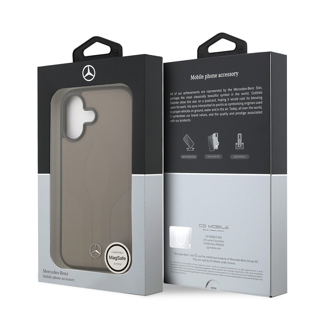 Apple iPhone 17 Uyumlu Kılıf Mercedes Benz Orjinal Lisanslı M-safe Şarj Özellikli Dokulu Desenli Deri Kapak - 14
