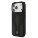 Apple iPhone 17 Pro Uyumlu Kılıf Mercedes Benz Orjinal Lisanslı M-safe Şarj Özellikli Dokulu Desenli Deri Kapak - 1
