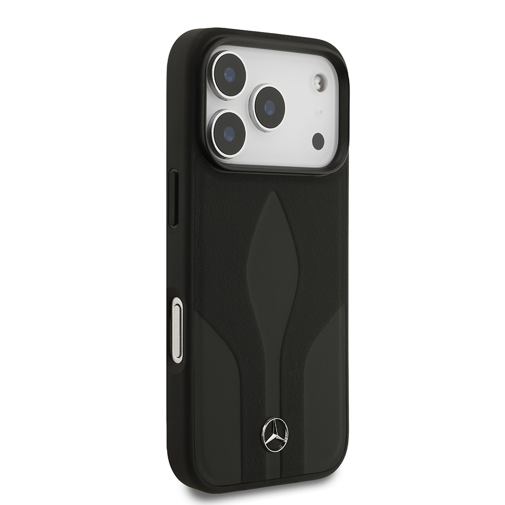 Apple iPhone 17 Pro Uyumlu Kılıf Mercedes Benz Orjinal Lisanslı M-safe Şarj Özellikli Dokulu Desenli Deri Kapak - 3