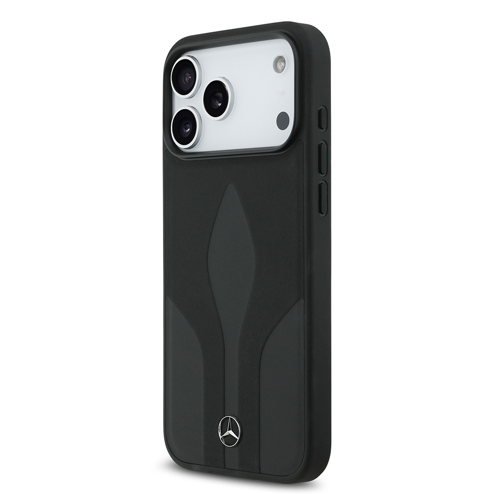 Apple iPhone 17 Pro Max Uyumlu Kılıf Mercedes Benz Orjinal Lisanslı M-safe Şarj Özellikli Dokulu Desenli Deri Kapak - 1