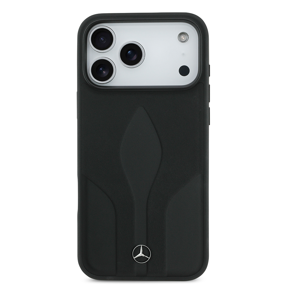 Apple iPhone 17 Pro Max Uyumlu Kılıf Mercedes Benz Orjinal Lisanslı M-safe Şarj Özellikli Dokulu Desenli Deri Kapak - 2