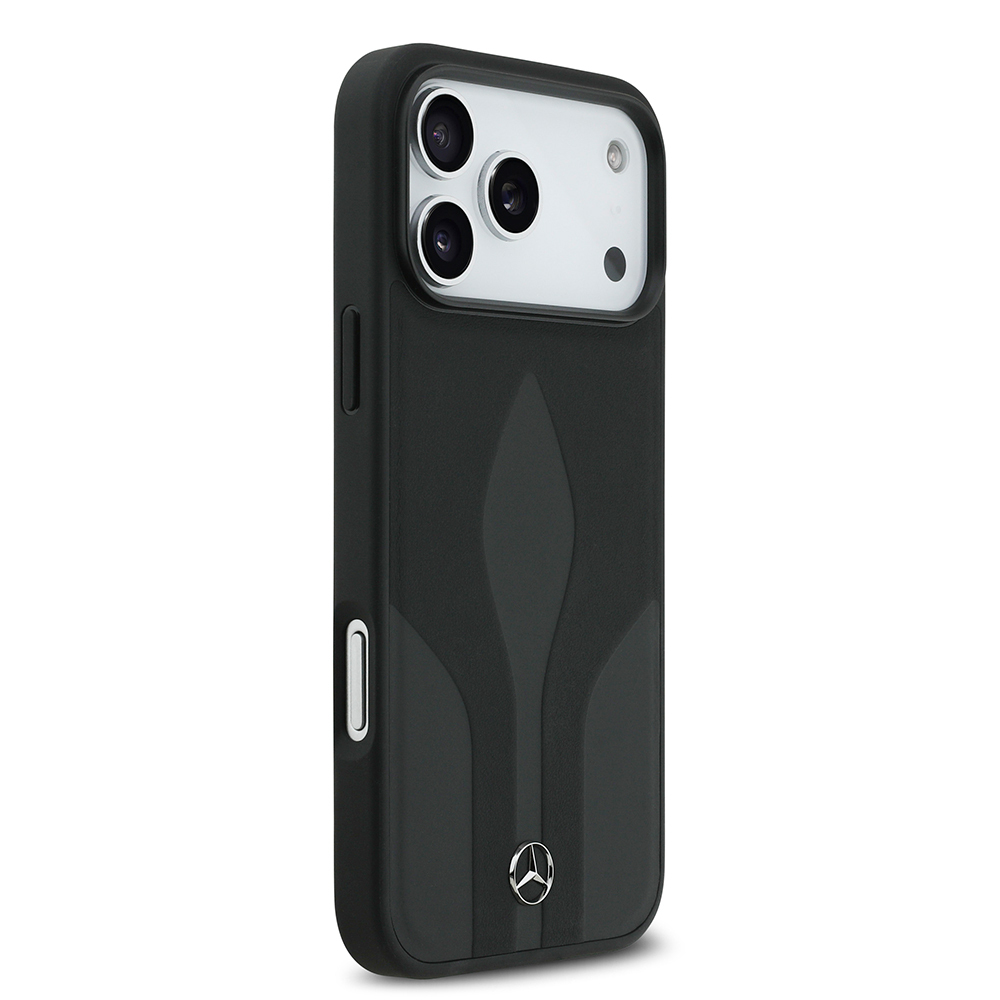 Apple iPhone 17 Pro Max Uyumlu Kılıf Mercedes Benz Orjinal Lisanslı M-safe Şarj Özellikli Dokulu Desenli Deri Kapak - 3