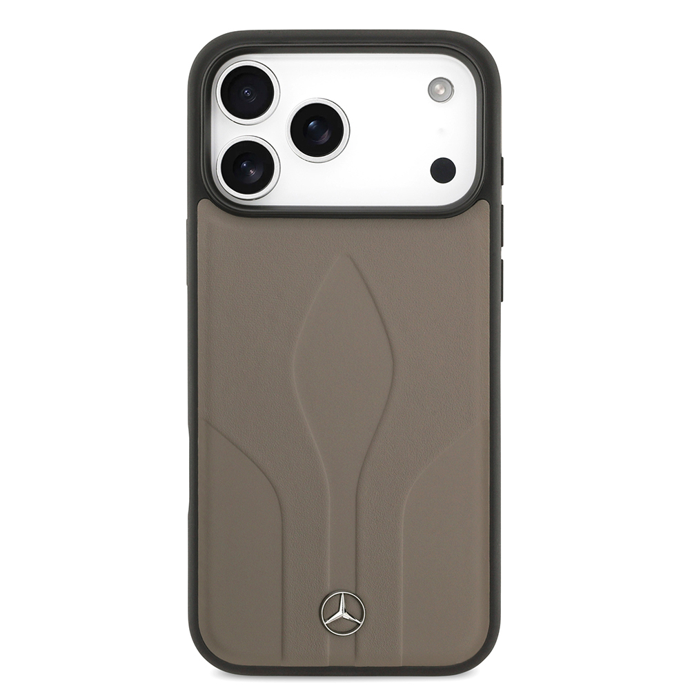 Apple iPhone 17 Pro Max Uyumlu Kılıf Mercedes Benz Orjinal Lisanslı M-safe Şarj Özellikli Dokulu Desenli Deri Kapak - 9