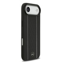 Apple iPhone 17 Air Uyumlu Kılıf Mercedes Benz Orjinal Lisanslı M-safe Şarj Özellikli Şeritli Yıldız Desenli Metal Logolu Deri Kapak - 3