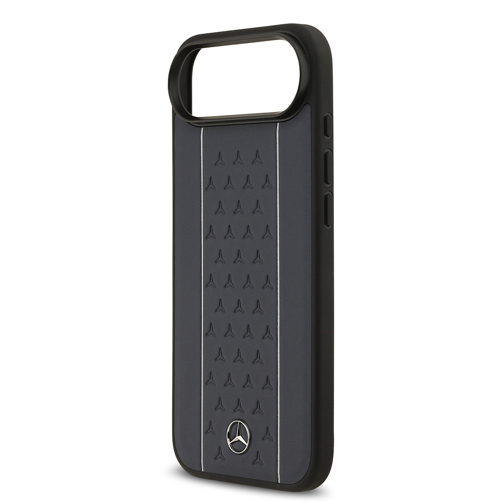Apple iPhone 17 Air Uyumlu Kılıf Mercedes Benz Orjinal Lisanslı M-safe Şarj Özellikli Şeritli Yıldız Desenli Metal Logolu Deri Kapak - 12