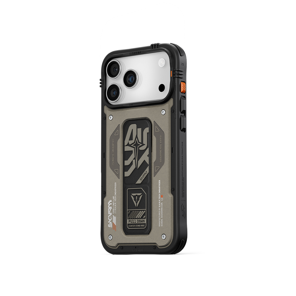 Apple iPhone 17 Pro Uyumlu Kılıf Desenli Airbag Tasarımlı Standlı Skinarma Aegis Kapak - 3