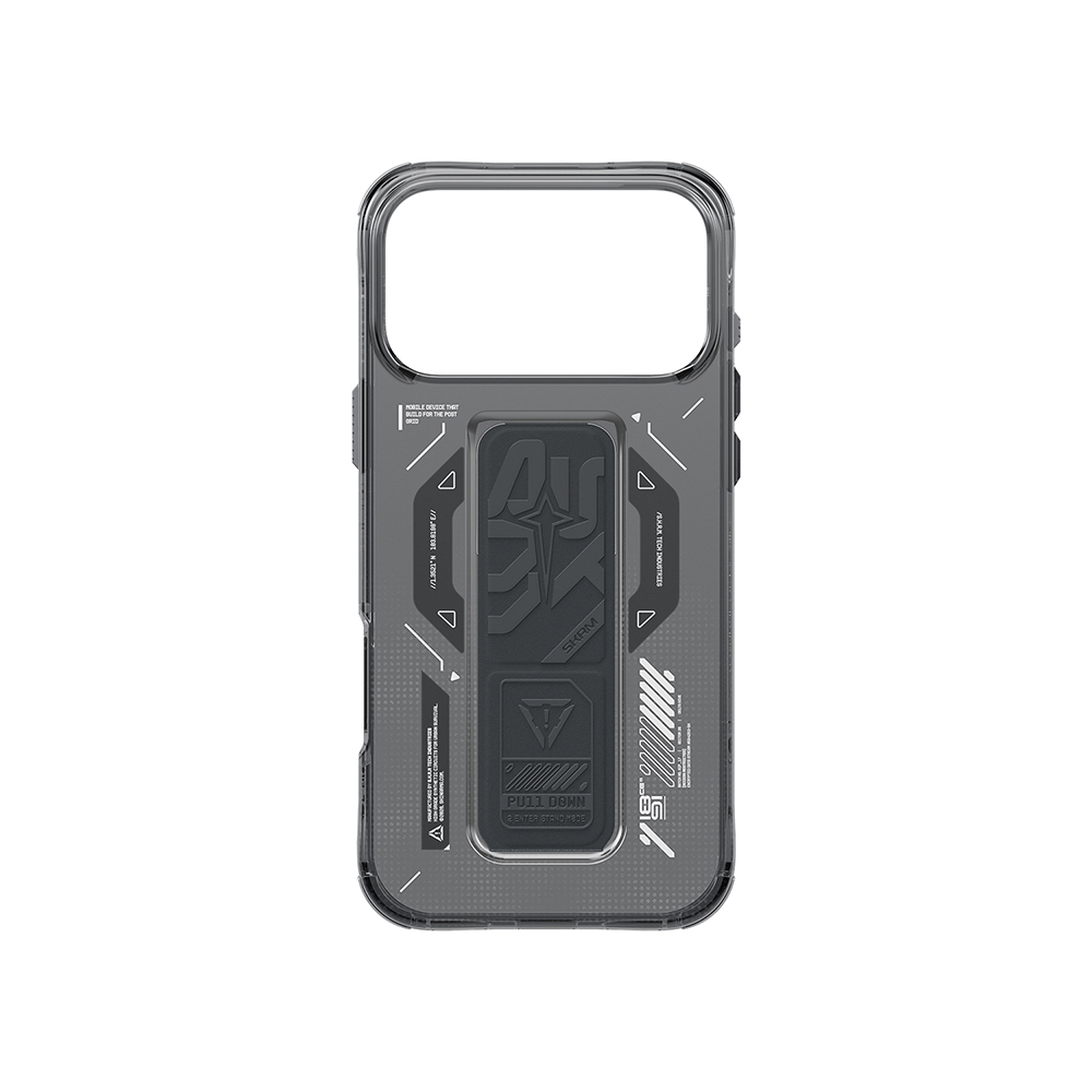 Apple iPhone 17 Pro Uyumlu Kılıf M-safe Şarj Özellikli Teknoloji Desenli Skinarma Helio Mag Charge Standlı Kapak - 8