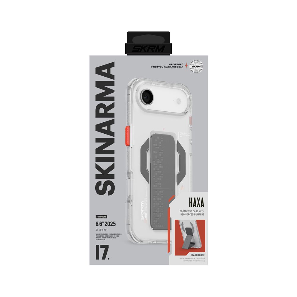 Apple iPhone 17 Air Uyumlu Kılıf M-Safe Şarj Özellikli Airbag Tasarımlı Standlı Skinarma Haxa Kapak - 4