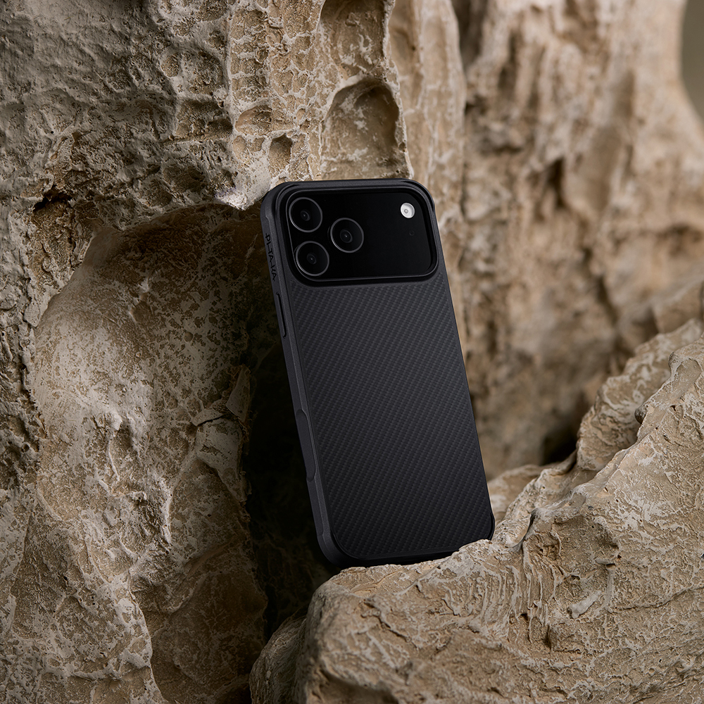 Apple iPhone 17 Pro Uyumlu Kılıf M-safe Şarj Özellikli Pitaka Aramid Pro Guard Serisi Black-Gray Kapak - 6