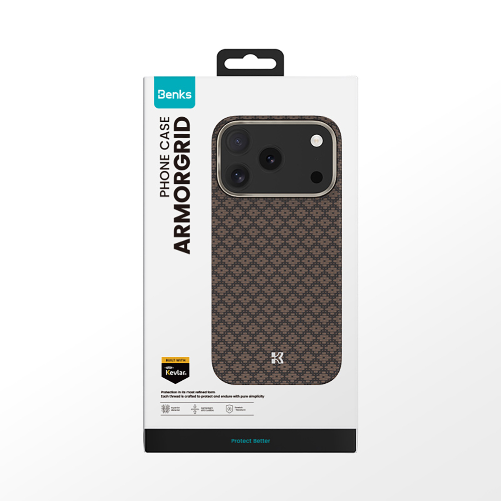 Apple iPhone 17 Pro Uyumlu Kılıf M-Safe Şarj Özellikli Benks ArmorAir ArmorGrid Serisi Kevlar Kapak - 16
