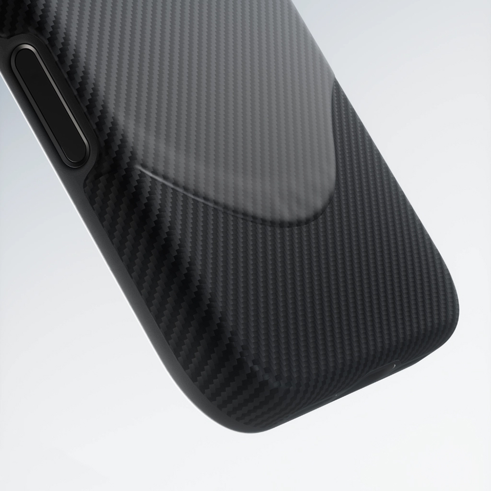 Apple iPhone 17 Pro Max Uyumlu Kılıf M-safe Şarj Özellikli 1500D Aramid Fiber Pitaka Military-Grade Classic Serisi Black-Grey Twill Kapak - 3