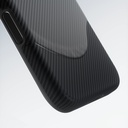 Apple iPhone 17 Pro Max Uyumlu Kılıf M-safe Şarj Özellikli 1500D Aramid Fiber Pitaka Military-Grade Classic Serisi Black-Grey Twill Kapak - 3
