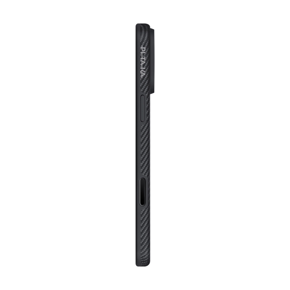 Apple iPhone 17 Pro Max Uyumlu Kılıf M-safe Şarj Özellikli 1500D Aramid Fiber Pitaka Military-Grade Classic Serisi Black-Grey Twill Kapak - 4