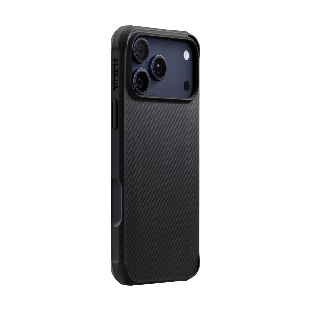 Apple iPhone 17 Pro Max Uyumlu Kılıf M-safe Şarj Özellikli Pitaka Aramid Pro Guard Serisi Black-Gray Kapak - 1