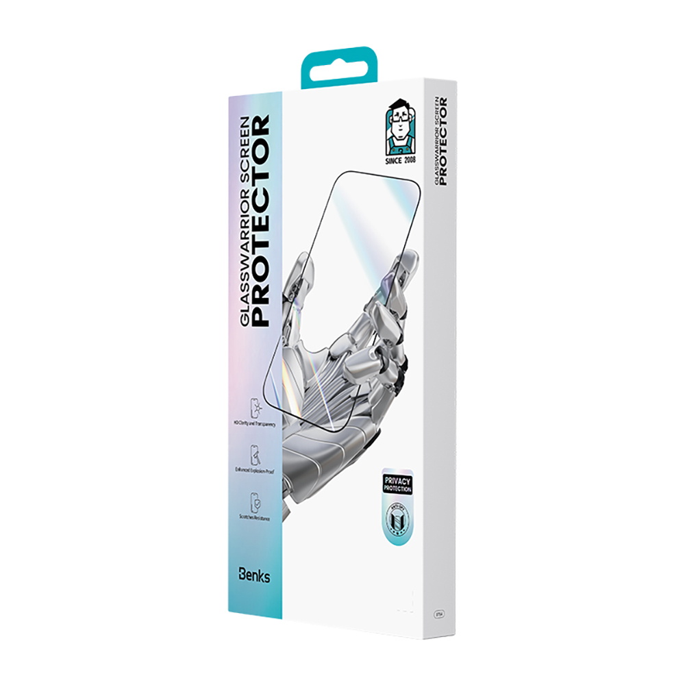 Apple iPhone 17 Uyumlu Benks Glass Warrior Privacy HD Cam Ekran Koruyucu + Kolay Uygulama Aparatlı - 11