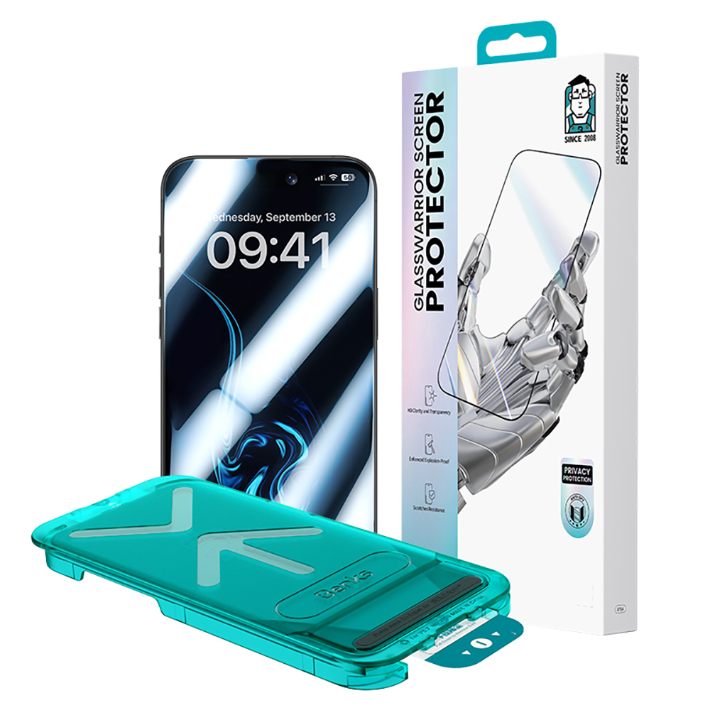 Apple iPhone 17 Uyumlu Benks Glass Warrior Privacy HD Cam Ekran Koruyucu + Kolay Uygulama Aparatlı - 12