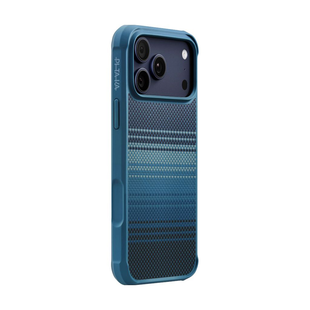 Apple iPhone 17 Pro Uyumlu Kılıf M-safe Şarj Özellikli Pitaka Tactile Woven Sunset-Moonrise Aramid Pro Guard Serisi Kapak - 1