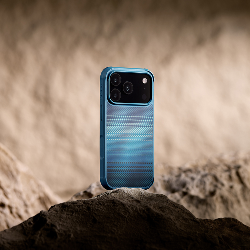Apple iPhone 17 Pro Uyumlu Kılıf M-safe Şarj Özellikli Pitaka Tactile Woven Sunset-Moonrise Aramid Pro Guard Serisi Kapak - 5