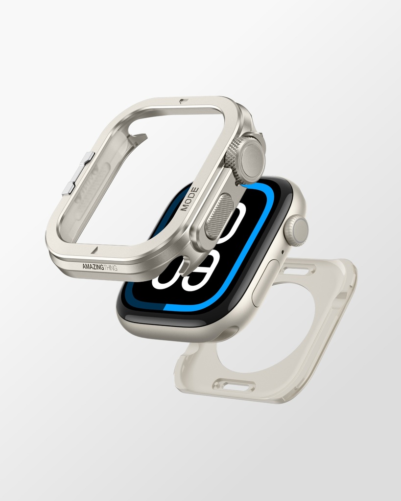 Apple Watch 10 46mm Uyumlu Amazingthing Premium Armor Fit FullGuard Metal Kasa ve Ekran Koruyucu - 7